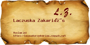 Laczuska Zakariás névjegykártya